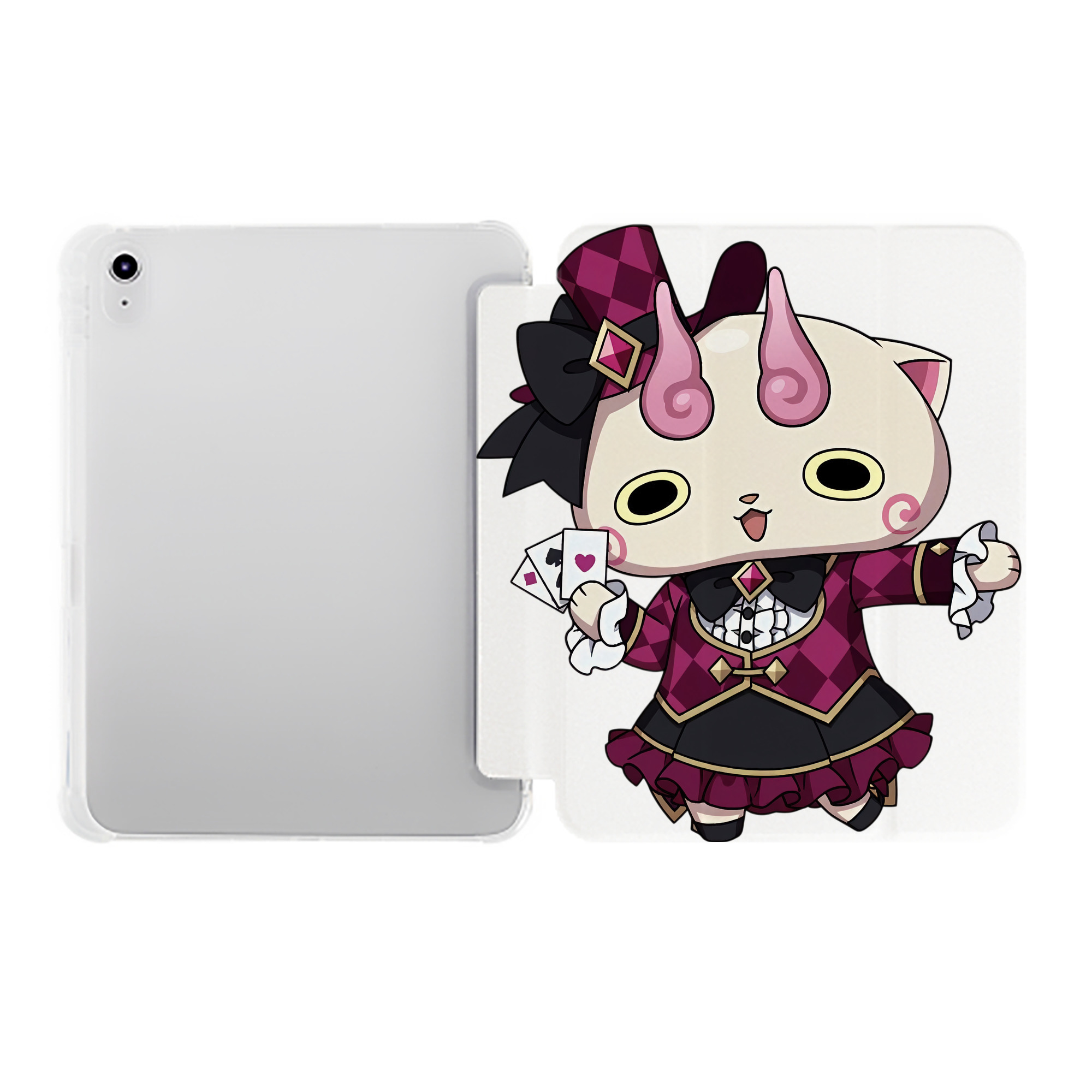 （画像用） 妖怪ウォッチ Yo-kai Watch IPad ケース ペン収納付き 三つ折りスタンド PUレザー×シリコン 対応機種9.5/10.5/10.9インチ